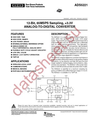 ADS5221PFBTG4 datasheet  